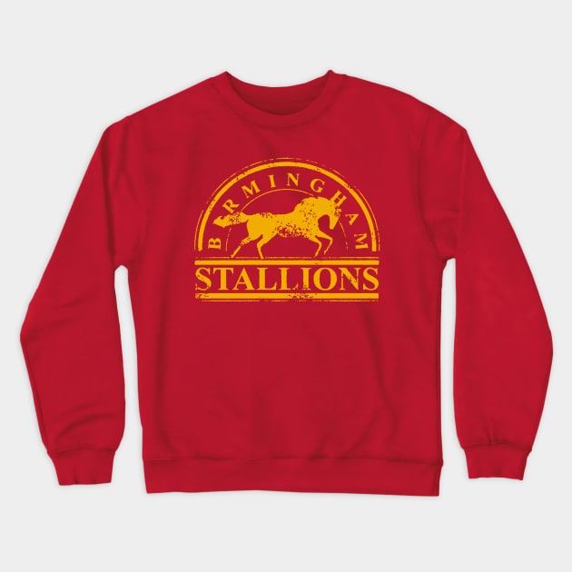 BIRMINGHAM STALLIONS VINTAGE ON RED Crewneck Sweatshirt by thedeuce